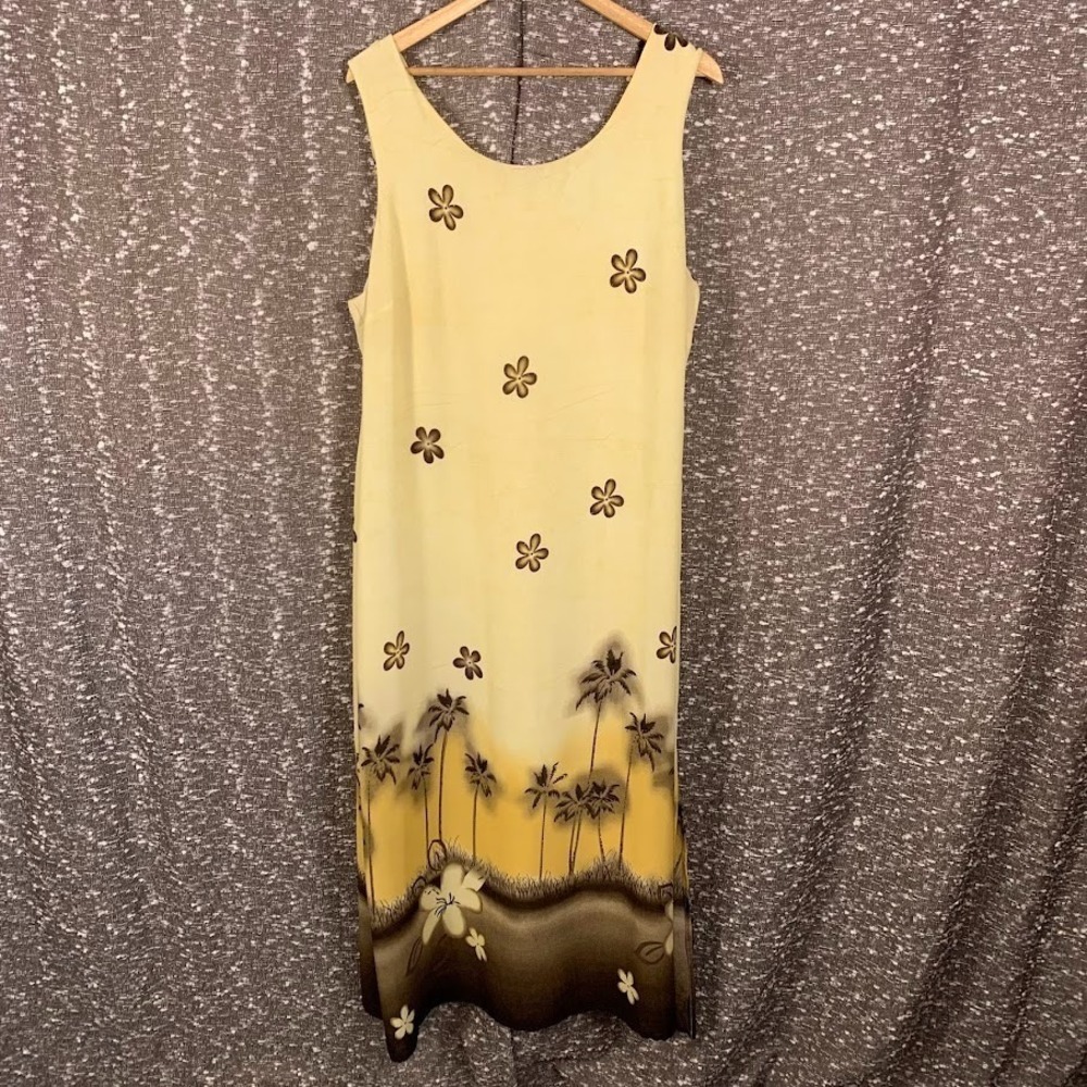 Vintage Borcellini Floral Tropical‎ Sleeveless Maxi Dress Boho Women's 22W